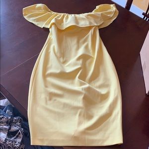 1. State Yellow Off the shoulder Dress